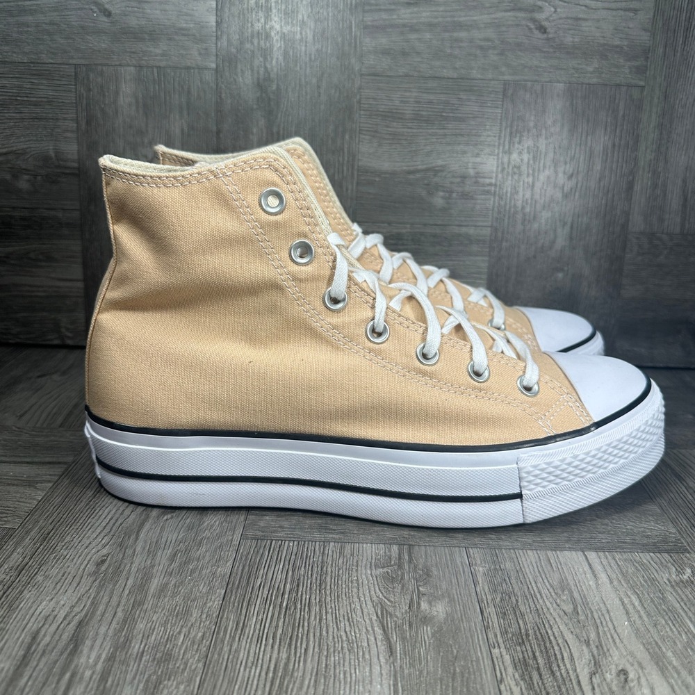 Converse Shoes Platform Chuck Taylor All Star Women 10.5 Tan High Top A11874F